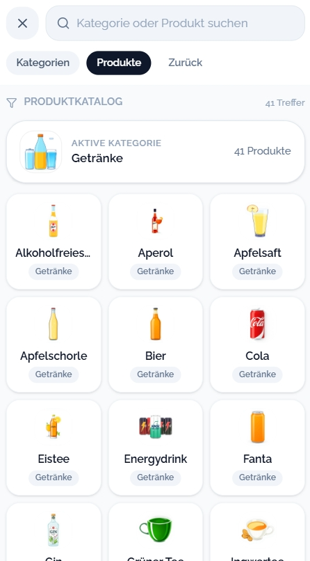 Easy-Einkauf – Produktkatalog nach Kategorien durchsuchen
